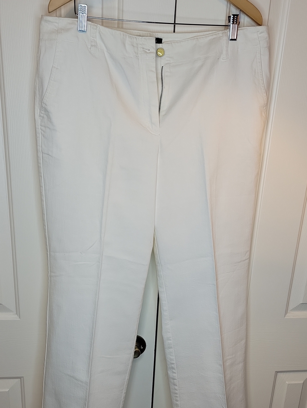 Talbots White Straight-Leg Trousers
